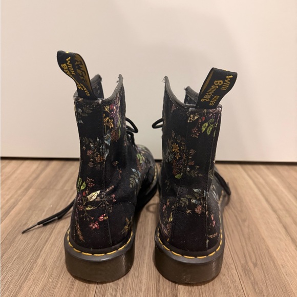 Dr. Martens Black Floral Combat Boots - Picture 4 of 6